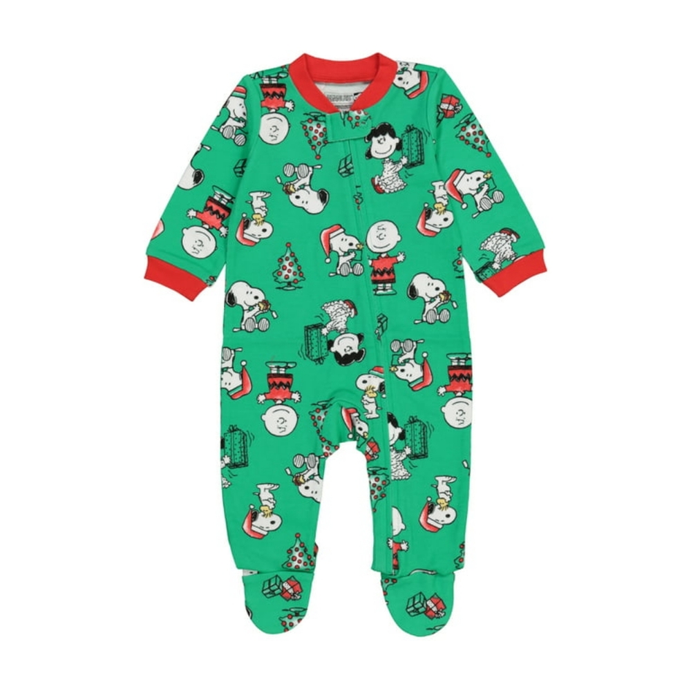 Peanuts Holiday Baby Infant Christmas Footed Sleeper Pajama 0-3M NWT